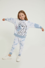 ⁦D4700-3 تريننج مبطن للبنات فروزن لون ابيض مع ازرق⁩ - الصورة ⁦2⁩