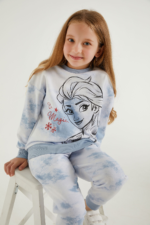 D4700-3 تريننج مبطن للبنات فروزن لون ابيض مع ازرق