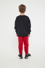 ⁦D4723-3 تريننج مبطن سبايدر مان بلوز لون اسود مع بنطال لون احمر⁩ - الصورة ⁦4⁩