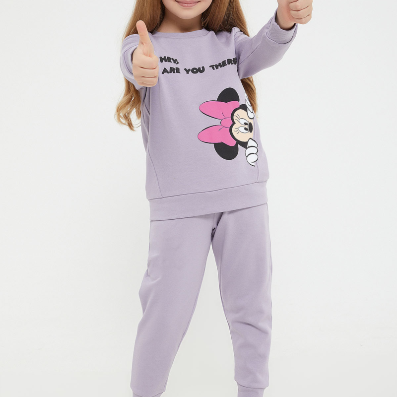 D4743-3 تريننج مبطن للبنات ميني ماوس لون نهدي فاتح