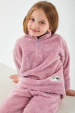 RP2991 طقم تريننج فرو دافئ لون زهري غامق