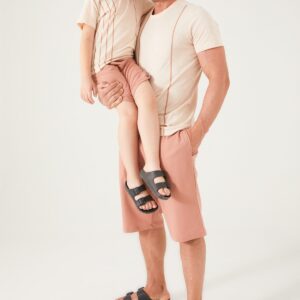 AR2509 من كولكشن العائلة طقم شورت قطعتين قطن الاب مع ابنه