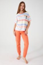 RP3097 من كولكشن العائلة الام مع  اولادها طقم بيجاما قطن قطعتين نصف كم بالوان صيفية - الصورة 6