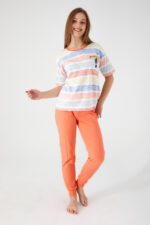 RP3097 من كولكشن العائلة الام مع  اولادها طقم بيجاما قطن قطعتين نصف كم بالوان صيفية - الصورة 5