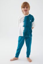 US1339 US POLO  طقم تريننج للاولاد قطعتين نصف كم قطن