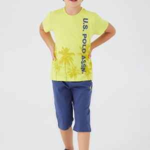 US1363 US POLO طقم شورت للاولاد قطن قطعتين