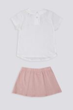 USB1263 US POLO BABY طقم للفتيات قطعتين تنورة مع بلوز قطن سبور - الصورة 6