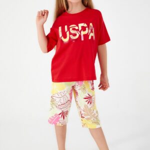 US1413 US POLO  طقم للفتيات قطعتين قطن ماركة