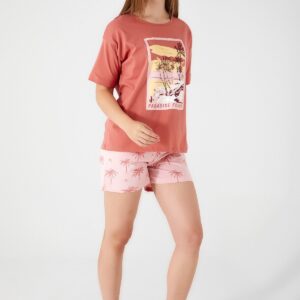 RP3095-S طقم شورت للنساء قطعتين نصف كم