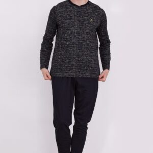 AR2321-S طقم بيجاما قطعتين للرجال قطن لون اسود