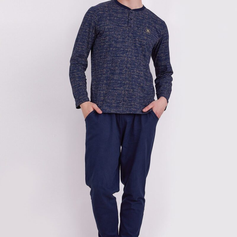 AR2321-S طقم بيجاما قطعتين للرجال قطن لون كحلي