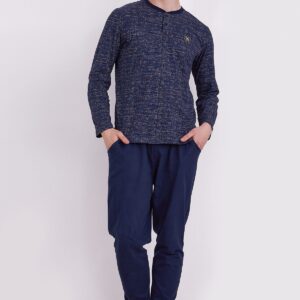 AR2321-S طقم بيجاما قطعتين للرجال قطن لون كحلي