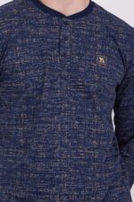 AR2321-S طقم بيجاما قطعتين للرجال قطن لون كحلي - الصورة 4