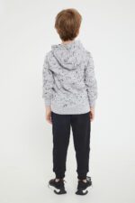 D4722-3 SPIDER-MAN طقم تريننج سبايدر مان مبطن مع طاقية للاولاد بلوز لون رمادي - الصورة 6