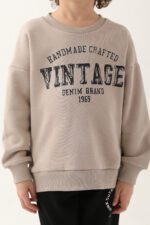 RP3287طقم تريننج للاولاد مبطن ودافئ بلوز لون بيج مع بنطال لون اسود - الصورة 3