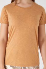 AR2435-Sطقم بيتي قطعتين  بلوز قطن لون كامل مع بنطال قماش - الصورة 3