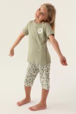 AR2870 طقم بيجاما قطن من كولكش العائلة قطعتين لون فستقي - الصورة 7