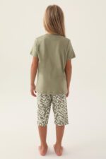 AR2870 طقم بيجاما قطن من كولكش العائلة قطعتين لون فستقي - الصورة 9