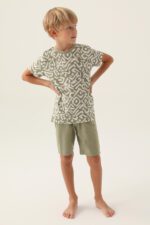 ⁦AR2980 طقم بيجاما قطن من كولكش العائلة قطعتين لون فستقي⁩ - الصورة ⁦9⁩