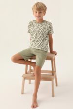 ⁦AR2980 طقم بيجاما قطن من كولكش العائلة قطعتين لون فستقي⁩ - الصورة ⁦10⁩