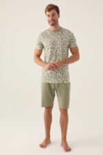 ⁦AR2980 طقم بيجاما قطن من كولكش العائلة قطعتين لون فستقي⁩ - الصورة ⁦5⁩