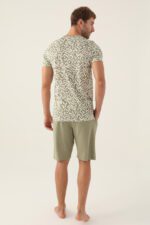 ⁦AR2980 طقم بيجاما قطن من كولكش العائلة قطعتين لون فستقي⁩ - الصورة ⁦7⁩