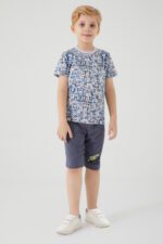 RP3051 طقم برمودا للاولاد قطن بلوز نصف كم