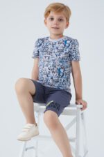 RP3051 طقم برمودا للاولاد قطن بلوز نصف كم - الصورة 4