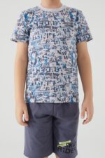 RP3051 طقم برمودا للاولاد قطن بلوز نصف كم - الصورة 2