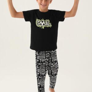 RP3344 طقم بيجاما قطعتين قطن لون اسود