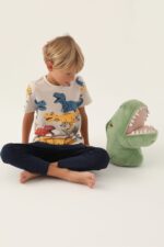 ⁦RP3360 طقم بيجاما قطن قطعتين للاولاد برسم ديناصورات⁩ - الصورة ⁦2⁩