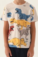 ⁦RP3360 طقم بيجاما قطن قطعتين للاولاد برسم ديناصورات⁩ - الصورة ⁦3⁩