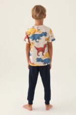 ⁦RP3360 طقم بيجاما قطن قطعتين للاولاد برسم ديناصورات⁩ - الصورة ⁦4⁩