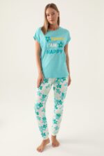 RP3394 طقم بيجاما قطن من كولكشن الام مع ابنتها بلون صيفي مميز - الصورة 5