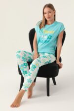 RP3394 طقم بيجاما قطن من كولكشن الام مع ابنتها بلون صيفي مميز - الصورة 2