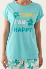 RP3394 طقم بيجاما قطن من كولكشن الام مع ابنتها بلون صيفي مميز - الصورة 3