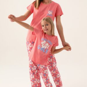 RP3410 من كولكشن الام مع ابنتها طقم بيجاما قطعتين قطن