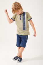 ⁦US1350 US POLO طقم شورت للاولاد قطعتين قطن بتصميم مميز⁩ - الصورة ⁦2⁩