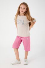 ⁦US1408 US POLO تريننج شورت للفتيات قطن بتصميم والوان مميزة⁩ - الصورة ⁦3⁩