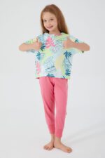 US1414 US POLO طقم تريننج للفتيات قطن بلون صيفي مميز