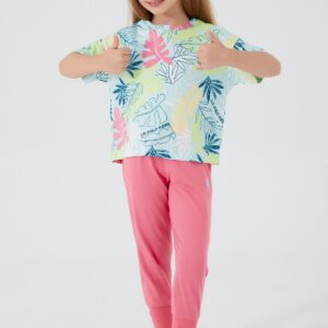 US1414 US POLO طقم تريننج للفتيات قطن بلون صيفي مميز