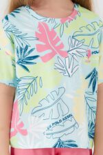 US1414 US POLO طقم تريننج للفتيات قطن بلون صيفي مميز - الصورة 3