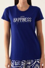 ⁦AR2939-S طقم بيتي للنساء قطعتين بلوز قطن الزبدة مع بنطال قماش بتصميم والوان مميزة⁩ - الصورة ⁦3⁩