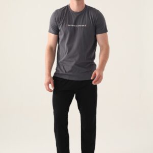 AR3001-S طقم بيجاما قطن للرجال  قطعتين بلوز لون رمادي مع بنطال لون اسود