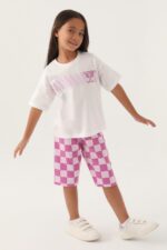 ⁦RP3381 تريننج برمودا قطعتين قطن للفتيات⁩ - الصورة ⁦4⁩