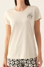 AR2894 طقم بيجاما برمودا للنساء لون بيج - الصورة 5