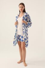 ⁦AR2924-S طقم بيتي ثلاث قطع للنساء بتصميم مميز والوان صيفية⁩ - الصورة ⁦2⁩