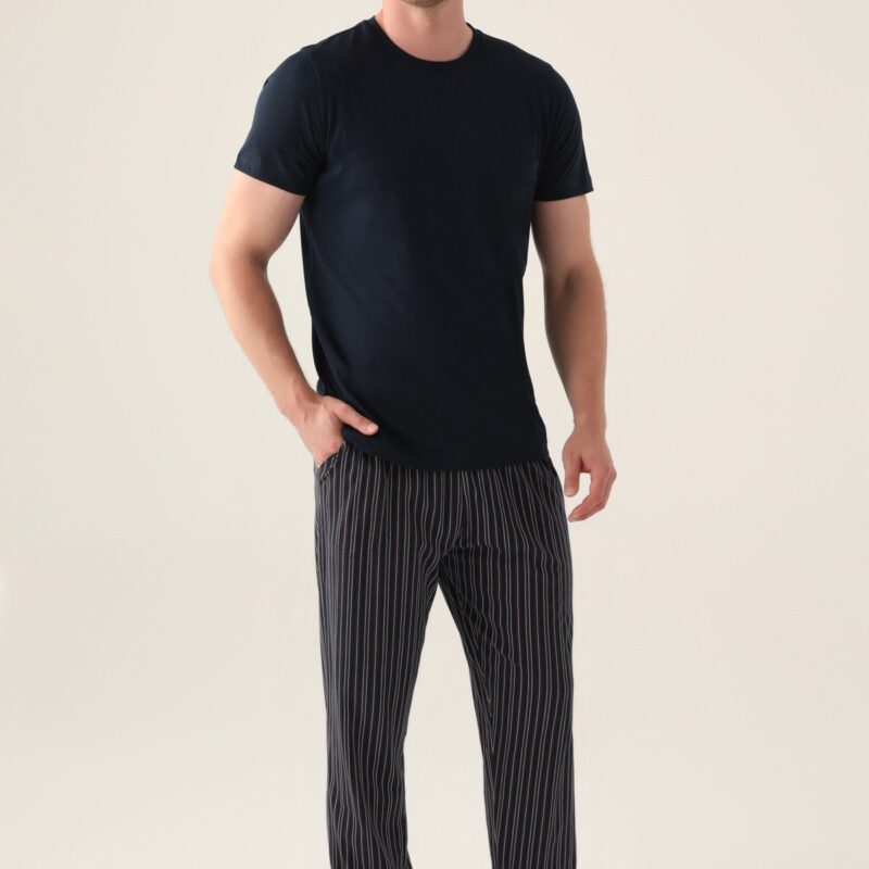 AR3012-S طقم بيجاما ثلاث قطع قطن للرجال بعلبة كرتون