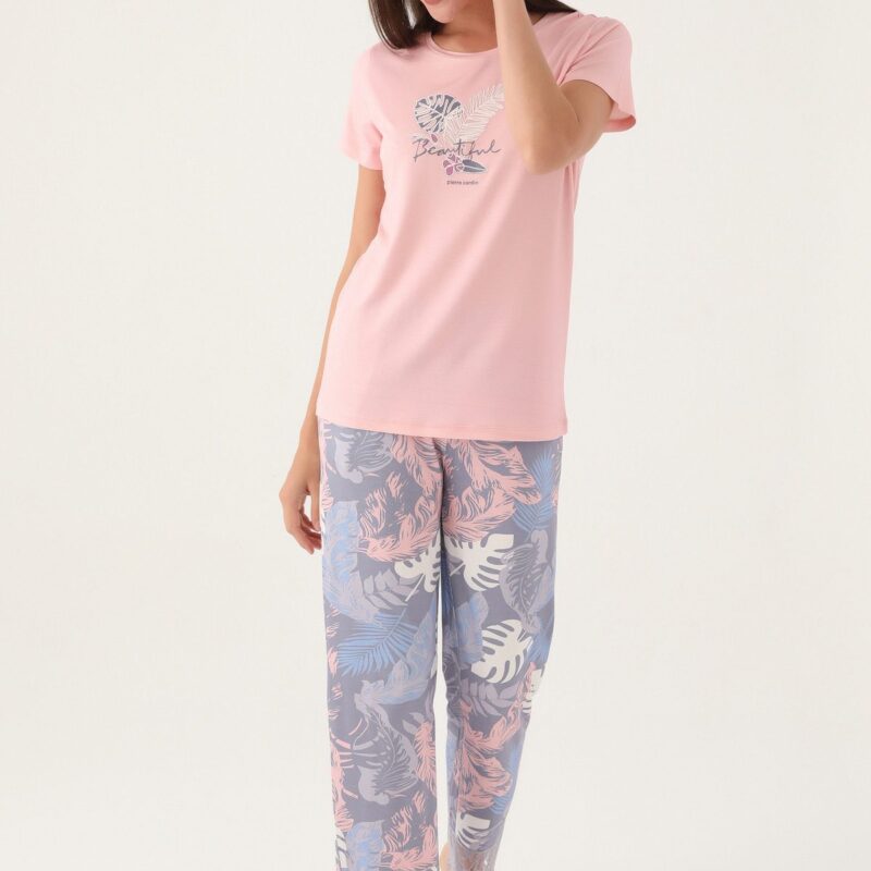 PC8799-S Pierre Cardin طقم بيجاما قطن الزبدة قطعتين