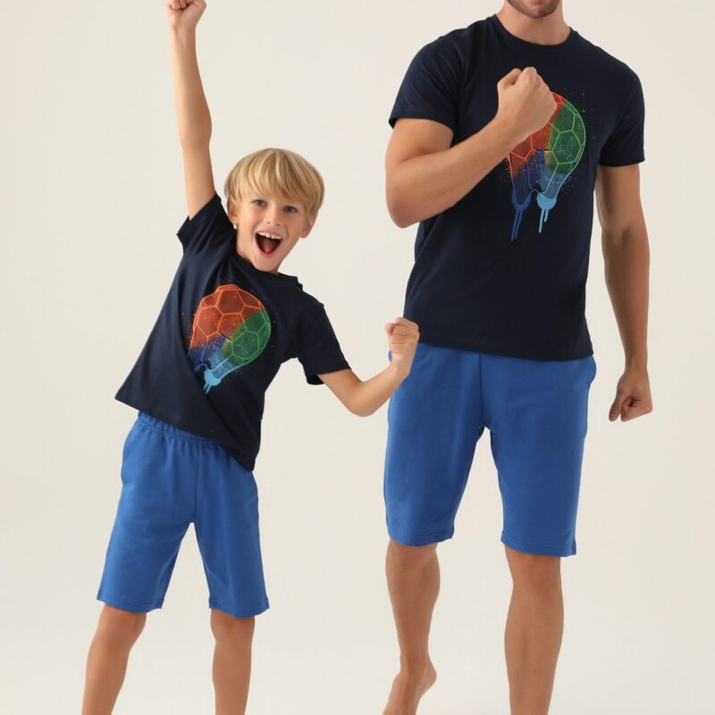 RP3345 طقم شورت قطن من كولكشن الاب مع ابنه